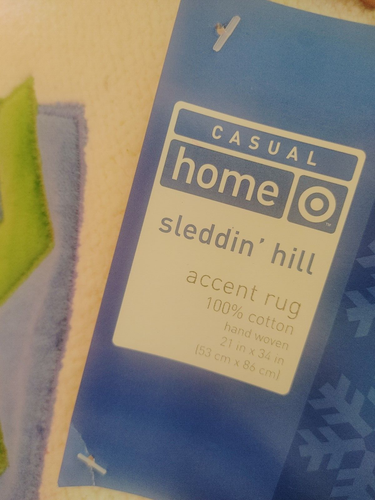 Urlaub Weihnachten Teppich Target Sleddin' Hill 100 % Baumwolle 21 x 34 Zoll bunt NEU - Bild 2 von 3
