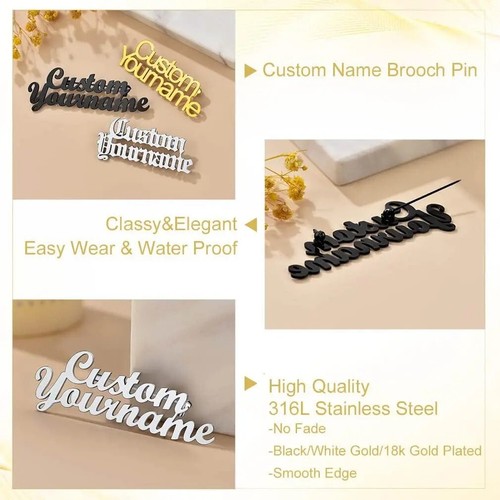 Personalized Custom Brooch For Office Custom Name Lapel Pin Personalized Brooch - Picture 3 of 6