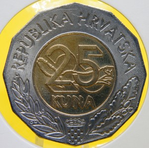 1997-Croatia-25-kuna-The-First-Croatian-Esperanto-Congress-Bi-metallic