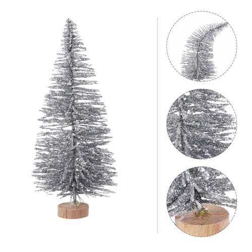 40 Pcs Wood Base Sisal Tree Christmas Snow Tree Miniature Fake Christmas Tree - Picture 4 of 12