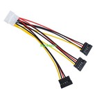 IDE 4Pin Molex Stecker auf 3x 15pin SATA Buchsen Splitter Stromkabel 18cm