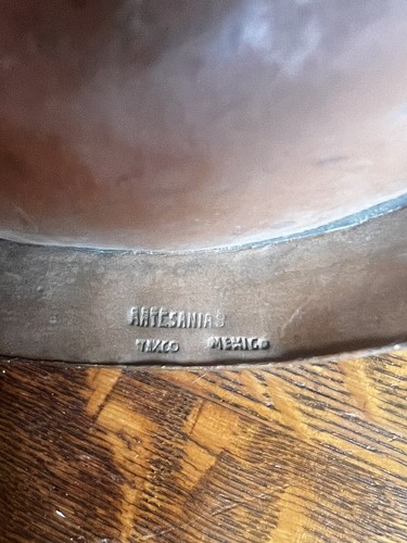 VINTAGE ARTESANIA MEXICO COPPER AND STERLING BALL PITCHER AND COFFEE POT - Picture 8 of 24