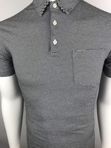 Patagonia Men's sz M Black White Organic Cotton Striped Short Sleeve Polo Shirt - Picture 14 of 17