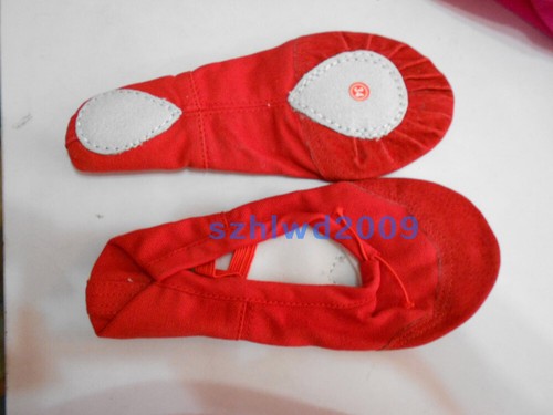 Neu Mädchen Ballett Hausschuhe Schuhe Kinder Canvas Tanzschuhe 4 Farben US GRÖSSE 9-12,5 - Bild 8 von 12