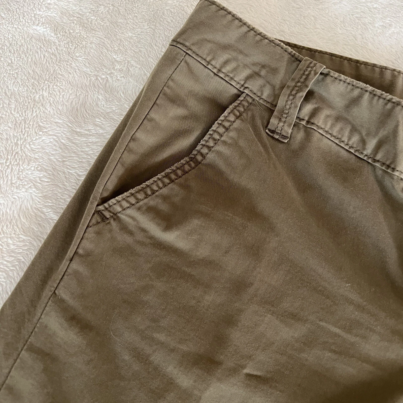 PANTALONE CAVIGLIA TORY BURCH cotone elasticizzato twill verde donna tg 27 NUOVO