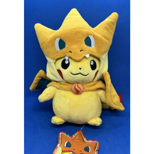 Pokemon Center Mega Charizard Y Poncho Pikachu con etiqueta de papel Japón Raro - Imagen 2 de 12