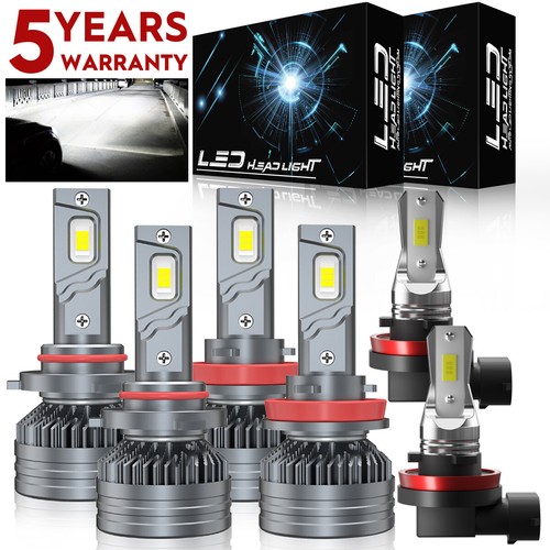 For Toyota Sienna 2011-2020 6X LED Headlight High Low Beam Fog Light Bulb Kit M9 - Picture 1 of 17