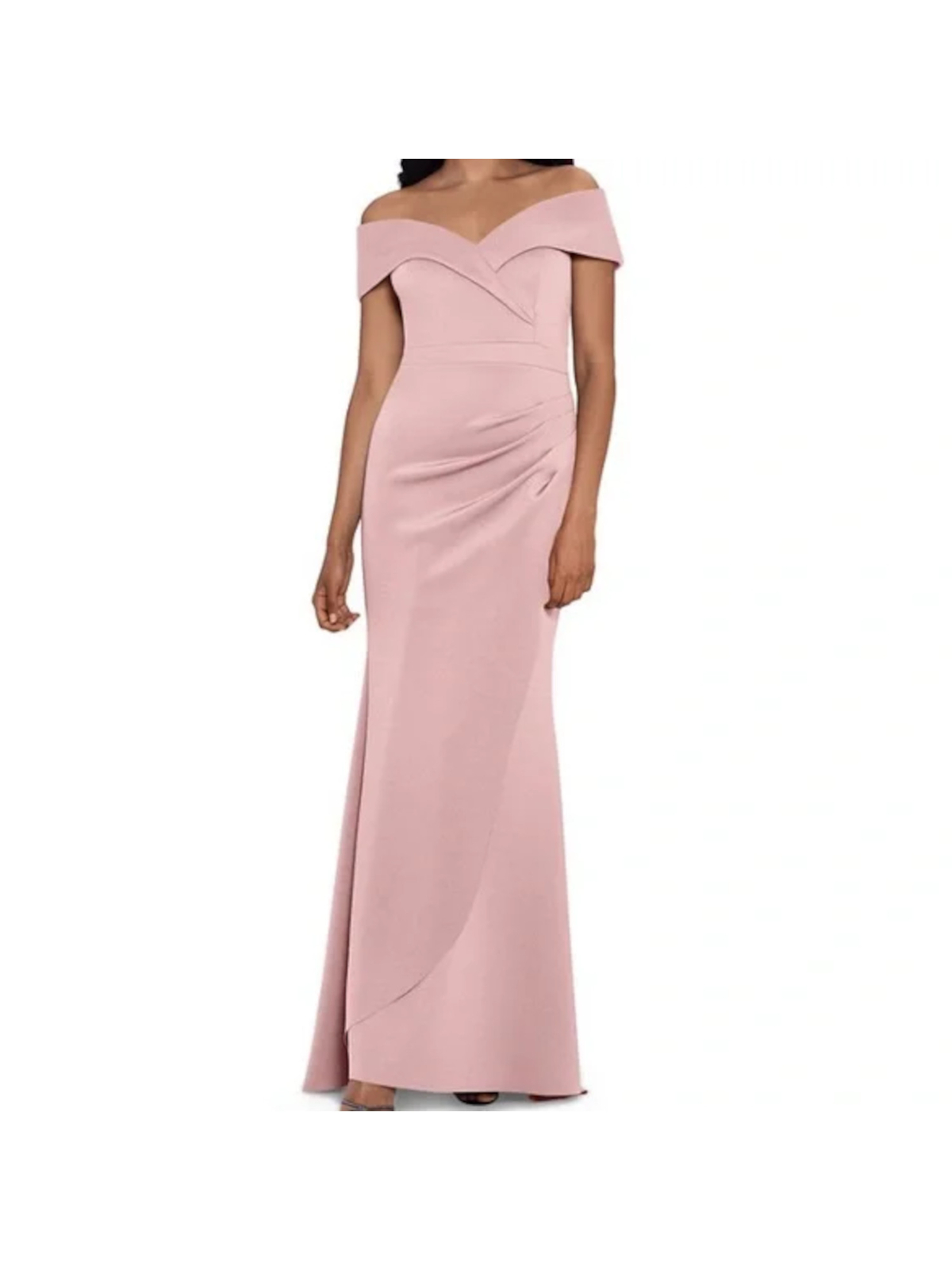 Женское платье XSCAPE с розовой подкладкой и мягким бюстом с коротким рукавом в полный рост 16