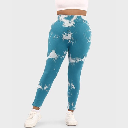 Tie Dye Plus Size Women's Leggings Sports Seamless Yoga Pants Gym Clothing L-3XL - Picture 8 of 8