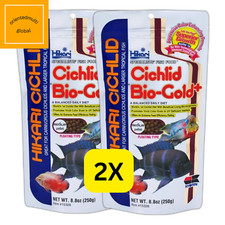 2 Hikari Cichlid Bio-Gold Plus 250g MEDIUM Pellets Floating Fish Food Free Ship