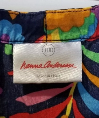 Hanna Andersson Sleeveless Sun Dress Size 100 4T 4 Floral Butterfly Birds Summer - Picture 2 of 2