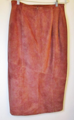 Vintage Lord and Taylor Chocolate Brown Suede Pencil / Straight Skirt, Size 12 - Picture 4 of 11