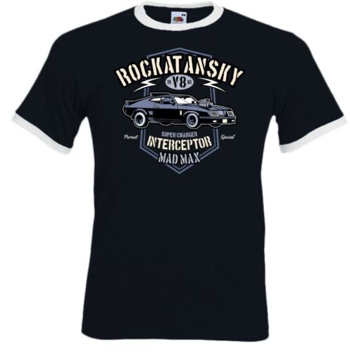Rockatansky Mens Mad Max Inspired T-Shirt Supercharger Interceptor Car Film - Picture 2 of 2