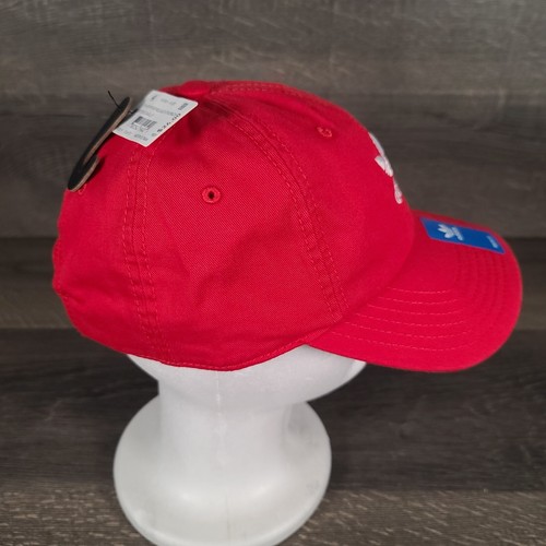 Boy's Youth Fit Adidas Originals Washed Relaxed Trefoil Red Hat Adjustable NEW - Picture 2 of 6