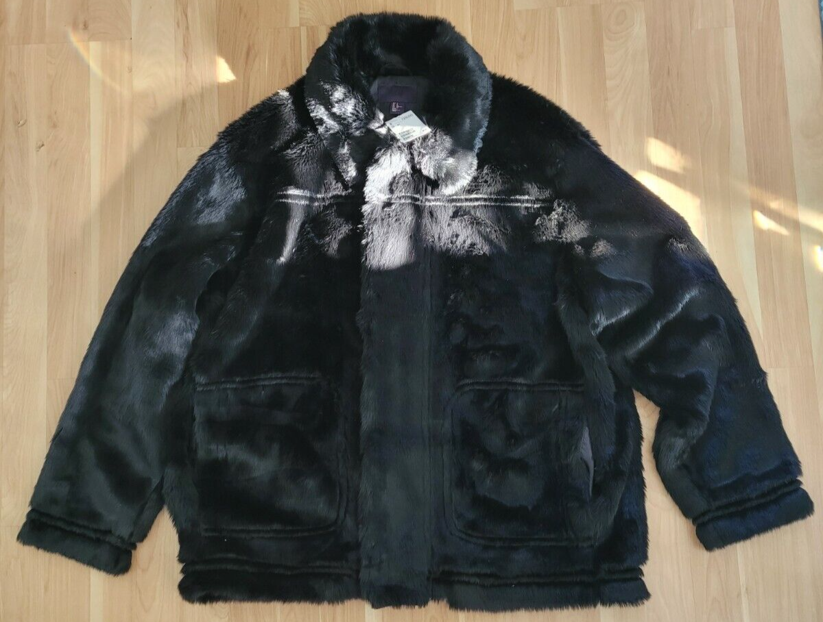 H&m Black Faux Fur Coat Mens H&M Faux Fur Coat