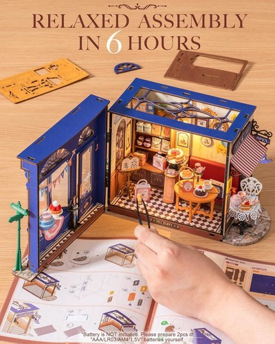 Rolife DIY Miniature Dollhouse Kit Leisure Time Tea Room With LED Mini Model - Picture 7 of 8