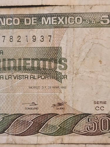 500 PESO MEXICO BANKNOTE 1982 MADERO LOT X 10 CIR WM MEXICO - Picture 4 of 5