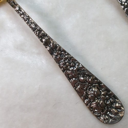 2 GODINGER Erdbeere Repousse Löffel Neiman Marcus Gold gewaschen & versilbert - Bild 6 von 12