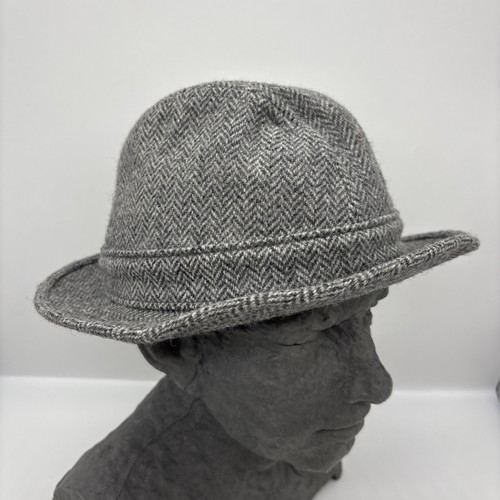 Sombrero Edinburgh Woollen Mill Tweed Fedora Trilby Pura Lana Nueva Gris Princes St UK - Imagen 19 de 24