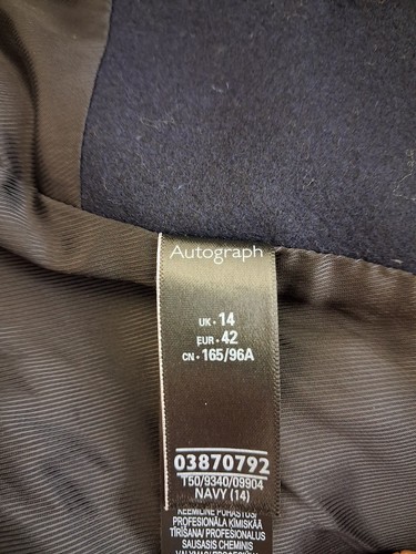 M&S Autograph Ladies Navy Overcoat New Wool & Cashmere Blend Size UK 14 BNWT - Picture 12 of 13