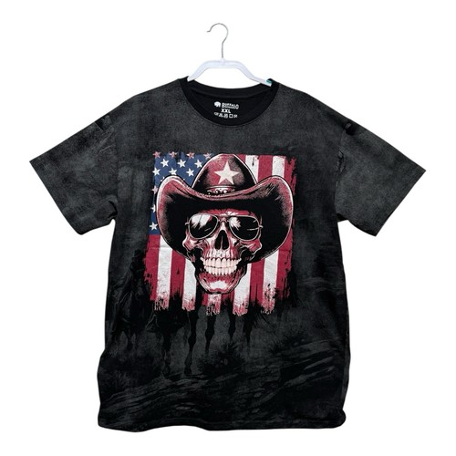 BUFFALO OUTDOORS ROADWEAR COLLECTION MENS COWBOY SKULL PRINTED SIZE XXL - Picture 1 of 7