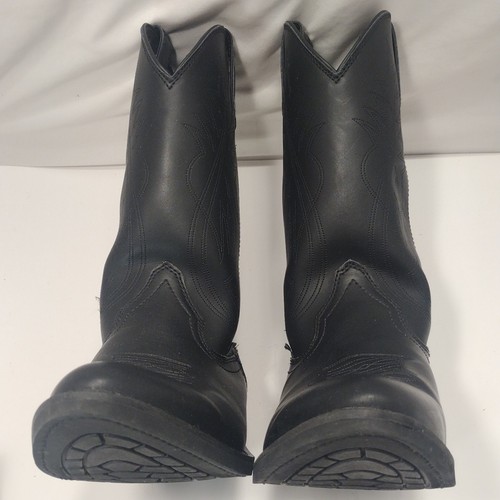 Justin Cowboy Boots Men’s Size 11 EE Black Leather Western Boots - Picture 11 of 14