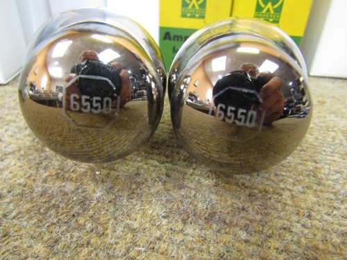 Hermoso Par Combinado Tung-Sol 6550 Sin Agujero Placa Gris 3 Halo Obtenedores Mismo Prueba - Imagen 5 de 5