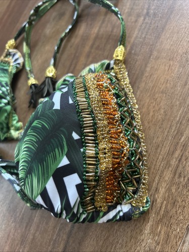 Lateen Perlen Bademode Bikini 2-teiliges Set Palme Made In Columbia Gr. S/M - Bild 3 von 14