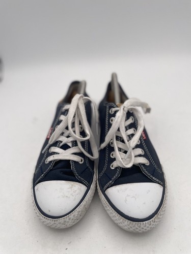 Levi's Strauss Sneakers Women's Sz 7 Blue White Leather Lace Up Athletic Shoes - Picture 2 of 9