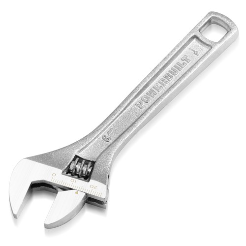 Powerbuilt 6 Inch Wide Jaw Adjustable Wrench - 644040 - Picture 1 of 5
