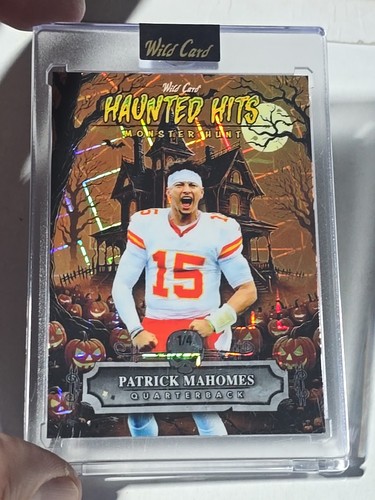PATRICK MAHOMES 2025 WILD CARD HAUNTED HITS 1/4 Laser HAUNTED HOUSE - Picture 3 of 5