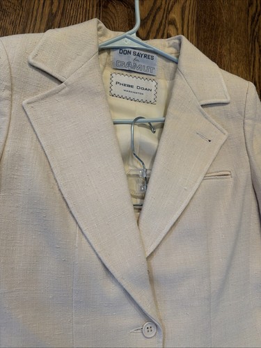 Vintage Don Sayres 100 % Seide hoch tailliert weites Bein maßgeschneiderter Hosenanzug Gr. 12 Tall - Bild 11 von 24