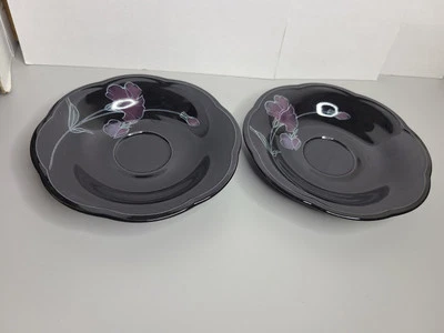 MIKASA RONDO TANGO Shiny Black EJ 702 Saucer Set Of 2 - Image 1 of 4