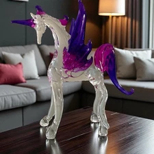 NEW Unicorn Figurine Sculpture of Hand Blown Glass