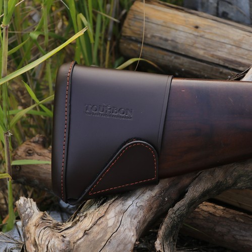 TOURBON Leather Hunting Shotgun Recoil Pad Slip-on Rifle Buttstock Cover in US - Picture 15 of 24
