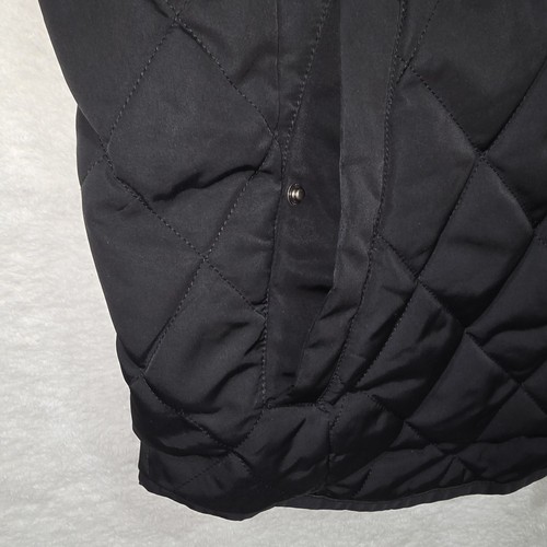 Banana Republic Men's Large Black Diamond Quilted Casual Jacket Grey Wool Yoke - Picture 10 of 19