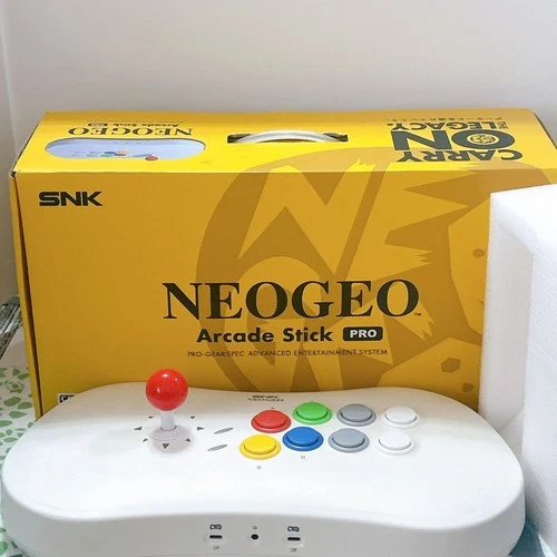 SNK NEO GEO Arcade Stick Pro White With Box No Manual Tested Used Good Condition