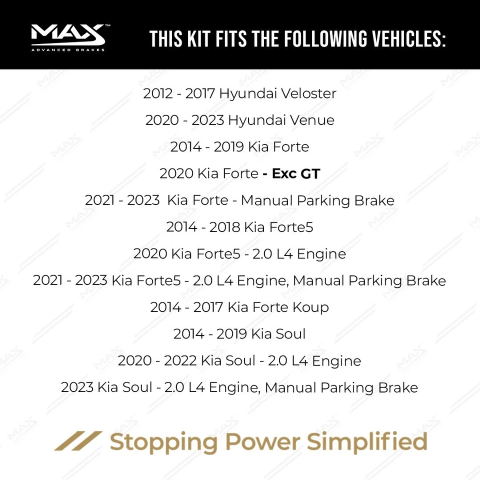 Rear Drilled Slotted Rotors + Pads for Hyundai Elantra Veloster Kia Forte Soul Foto 3 de 4