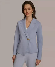 Donna Karan New York Women's Jacket Sz M Hardware Closure Sweater