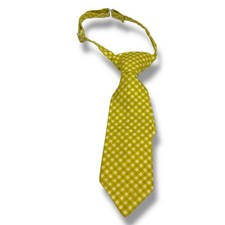 Kids Yellow Lime Checkered Tie Checked Gingham Infant Toddler