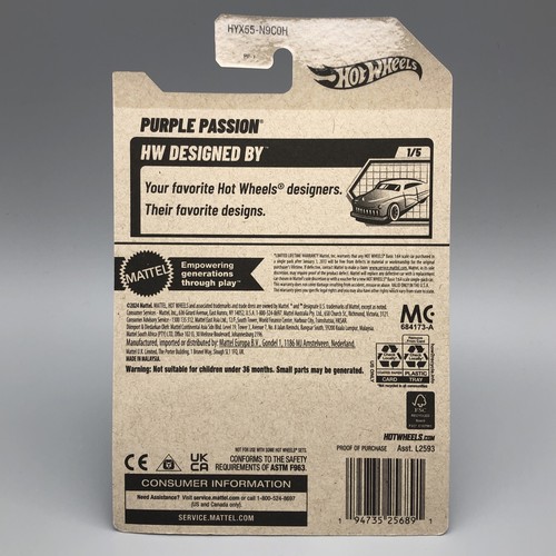 Hot Wheels Purple Passion Mercury Lead Sled HW Designed By L. Wood Diecast *Flaw - Picture 8 of 8