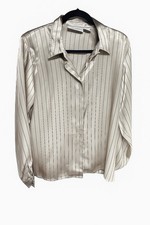 yves st clair blouse Santin Pin Stripe Button Up Size 14
