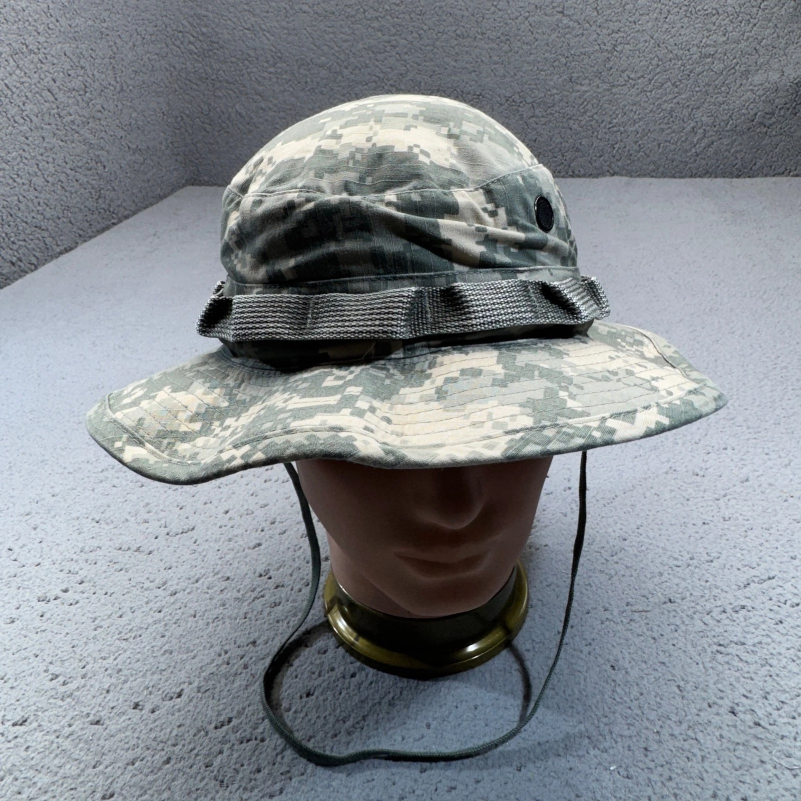 US Army Boonie Sun Hat Mens 7 1/4 Digital Camo Combat Uniform Ripstop USA Bucket