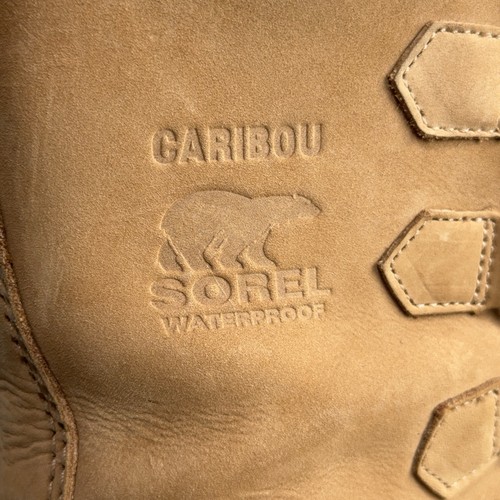 SOREL Caribou Wool Insulated Waterproof Snow Boot Womens Size 9.5 Tan Black - Picture 17 of 23