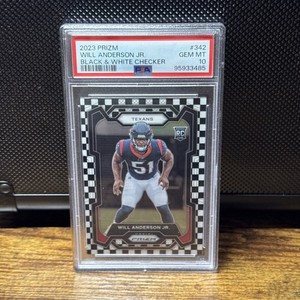 Will Anderson Jr. 2023 Panini Prizm Rookie Black & White Checker #342 PSA 10