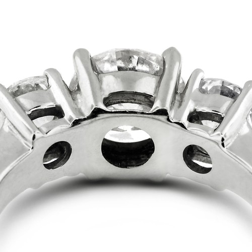 1.12ct G/SI1 Round Natural Certified Diamonds Platinum Classic Three Stone Ring - Picture 6 of 14