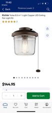 Kichler Yorke Fan Light Kit, Satin Black - 380915SBK