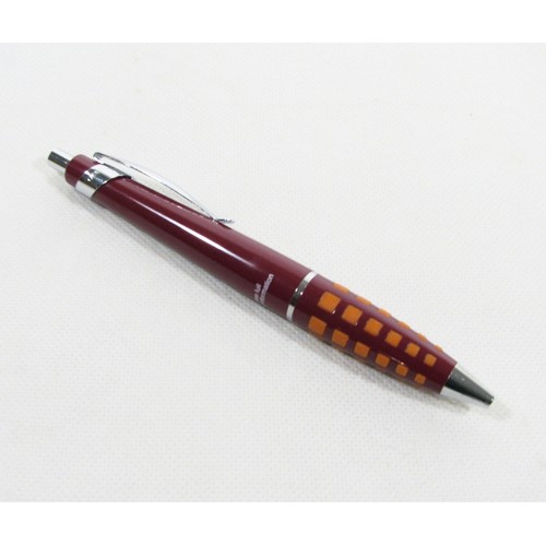 Drug Rep AZOR Collectible Metal Pen Soft Grip Maroon Orange Pharmaceutical - Bild 2 von 3