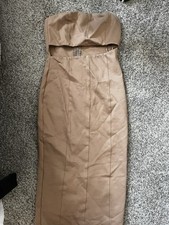 Princess Polly Strapless Tan Bodycon Cut Out Midi Dress Size 4