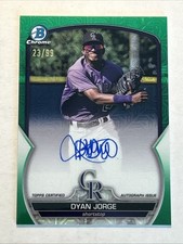 2023 Bowman Chrome Mega Box #BCMA-DJG Green Mega Refractor Auto /99 Dyan Jorge